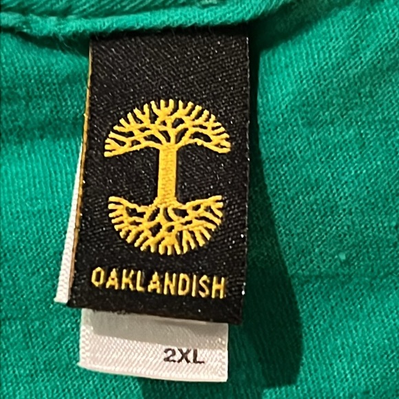 OAK By Oaklandish Green w/Yellow OAK Print T-Shirt Sized Men’s 2XL - Picture 4 of 8